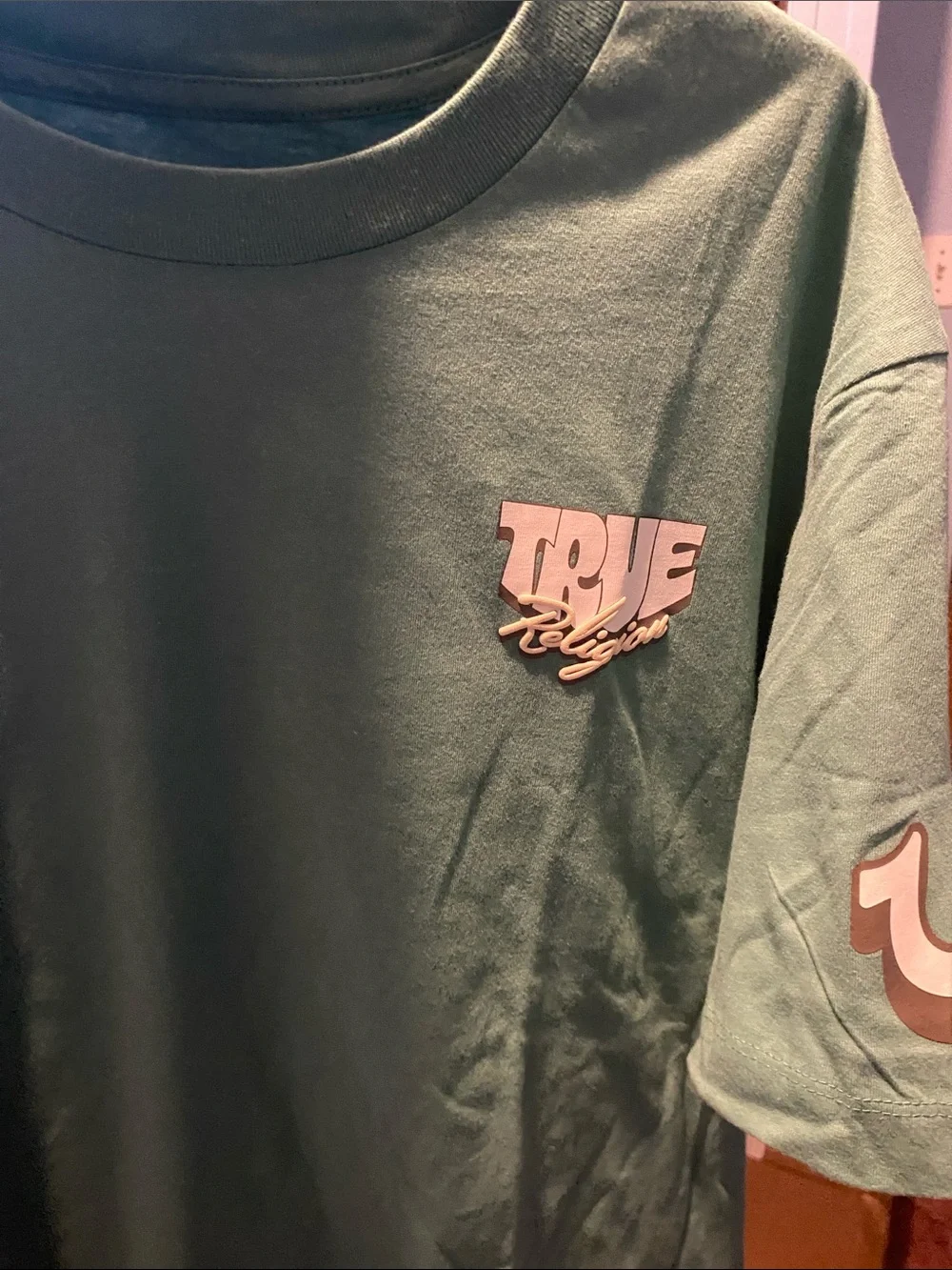 True Religion Teal Logo Graphic Tee